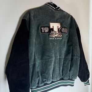 Vintage Disney Store Tigger One & Only Suede Leather Varsity Jacket